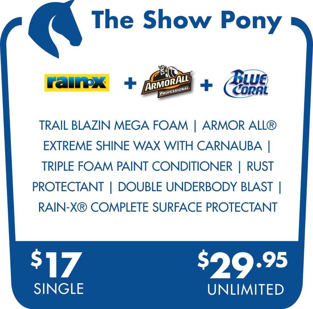 A sign that says ' the show pony ' on it
