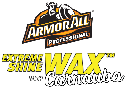 The logo for armorall professional extreme shine wax with carnauba