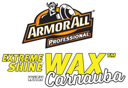 The logo for armorall professional extreme shine wax with carnauba