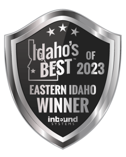 A badge that says idaho 's best 2023 eastern idaho winner