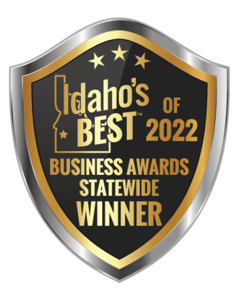 A badge that says idaho 's best 2022 business awards statewide winner