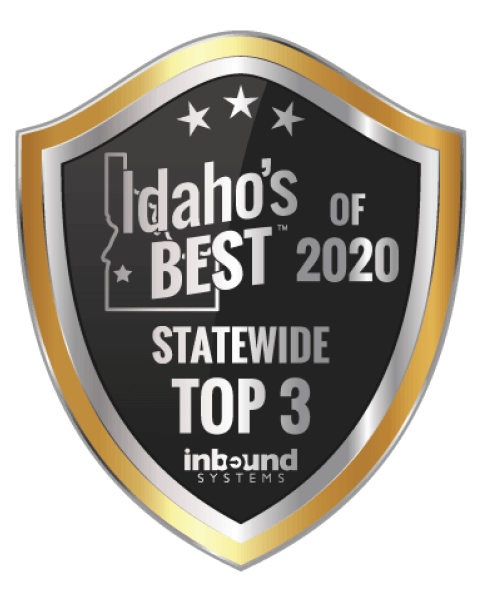 A badge that says idaho 's best 2020 statewide top 3