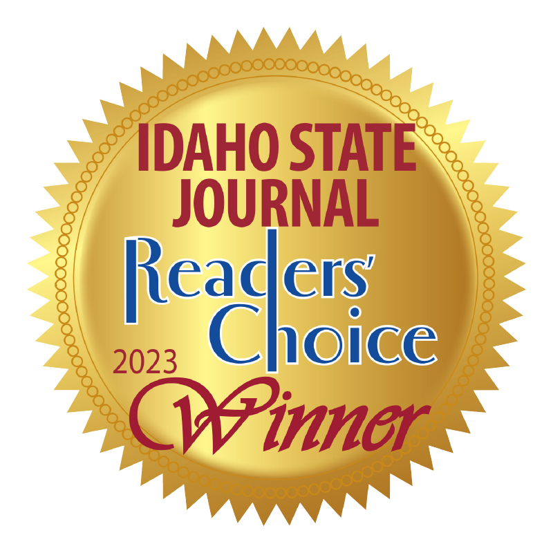 A gold seal that says idaho state journal readers choice 2023 winner