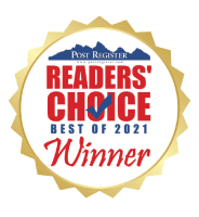 A badge that says readers choice best of 2021 winner