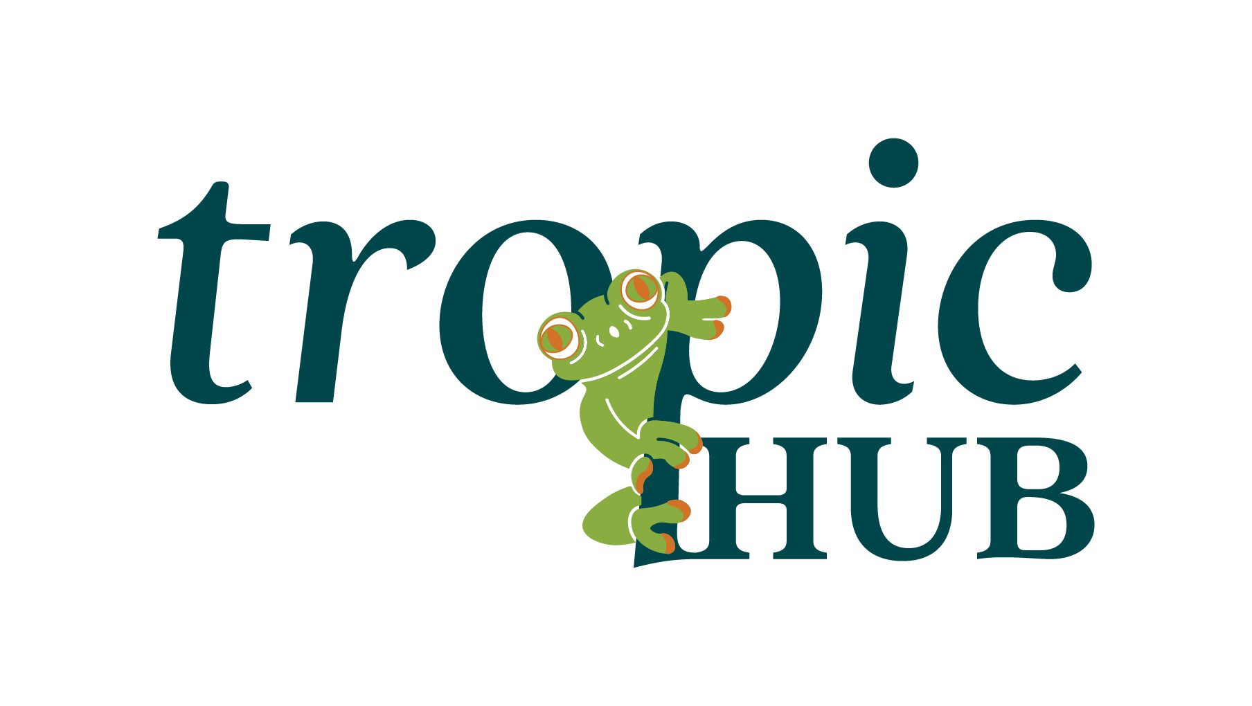 A logo for tropic hub with a lizard on it.