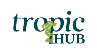A logo for tropic hub with a lizard on it.