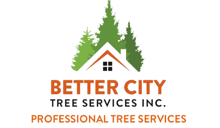 Logo: Orange text "Better City Tree Services Inc.", house icon with green trees.