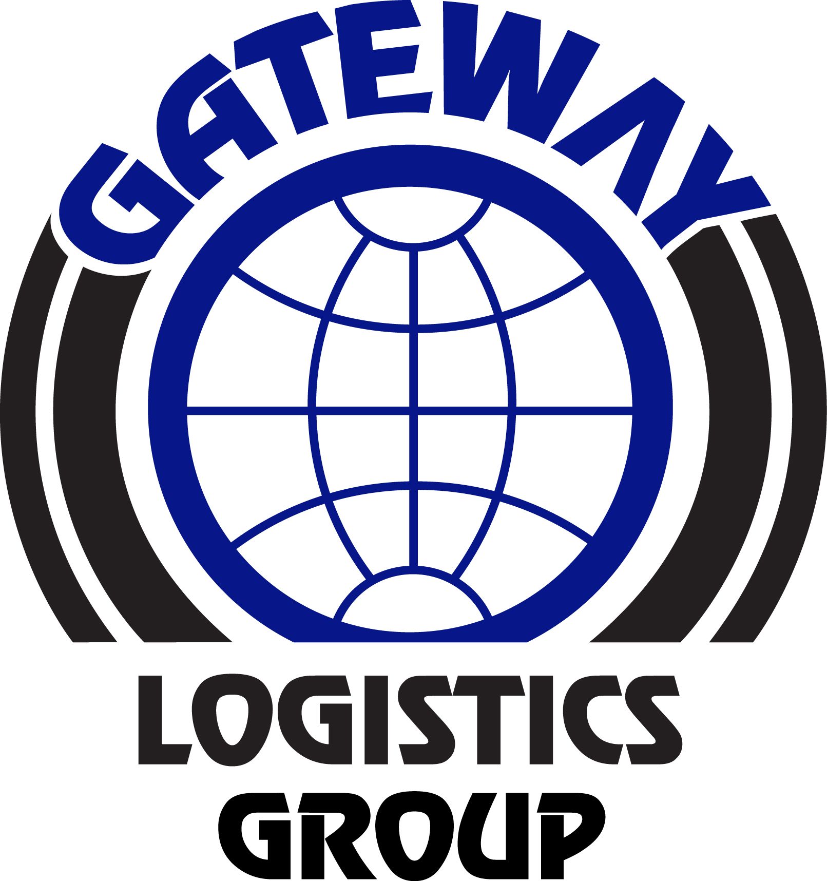 Gateway Logistics Group logo: blue globe inside black tires, blue text "GATEWAY" above, "LOGISTICS GROUP" below.