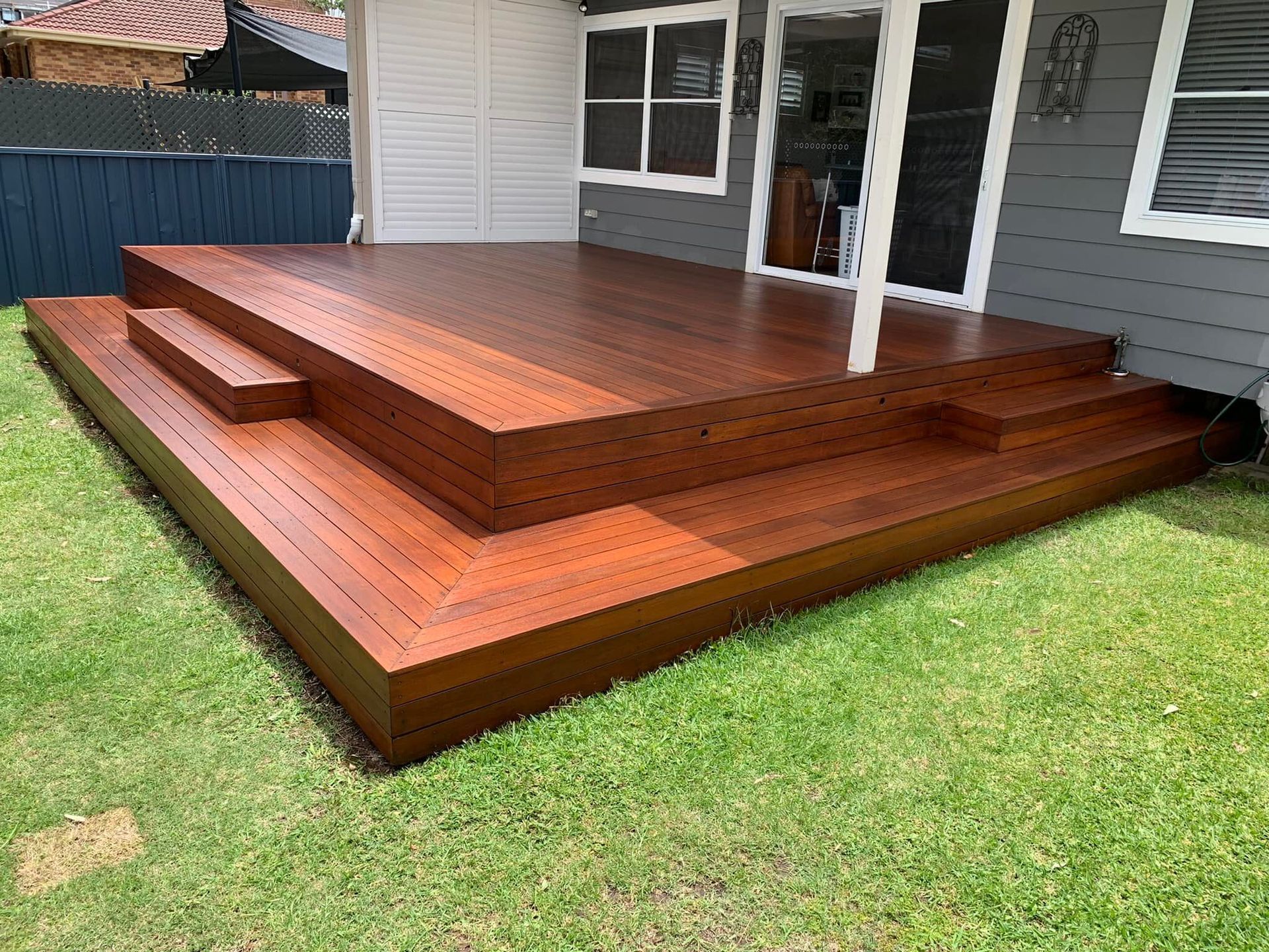 Wooden Deck With Steps — Custom Floor Sanding In Somersby, NSW