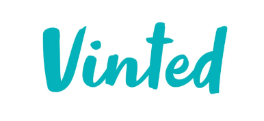 Vinted logo in a teal, hand-lettered font on a white background.