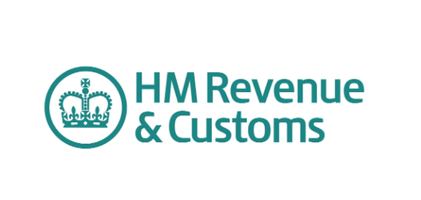 Teal logo of HM Revenue & Customs with a stylized crown inside a circle to the left of the text.