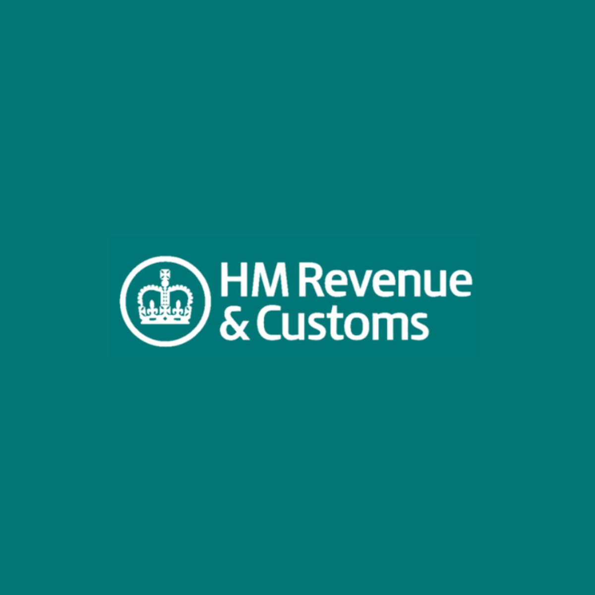 HM Revenue & Customs logo: A white St Edward's Crown icon inside a circle next to the white text on a teal background.