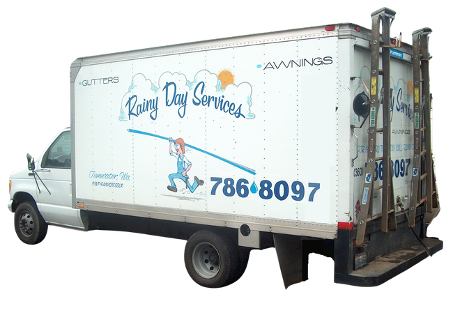 Rainy Day Services in Tumwater, WA truck with logo