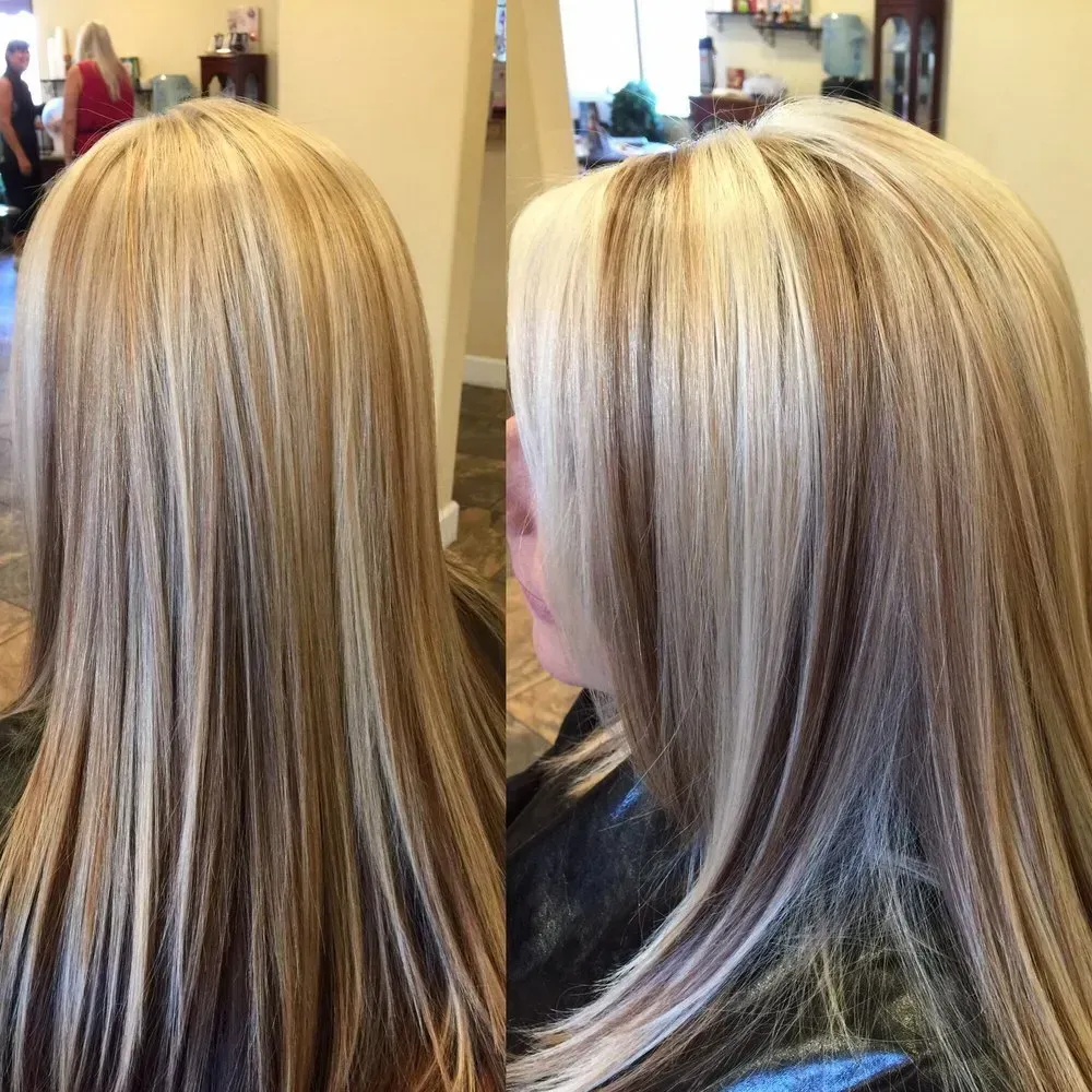 A woman's hair is shown before and after being cut