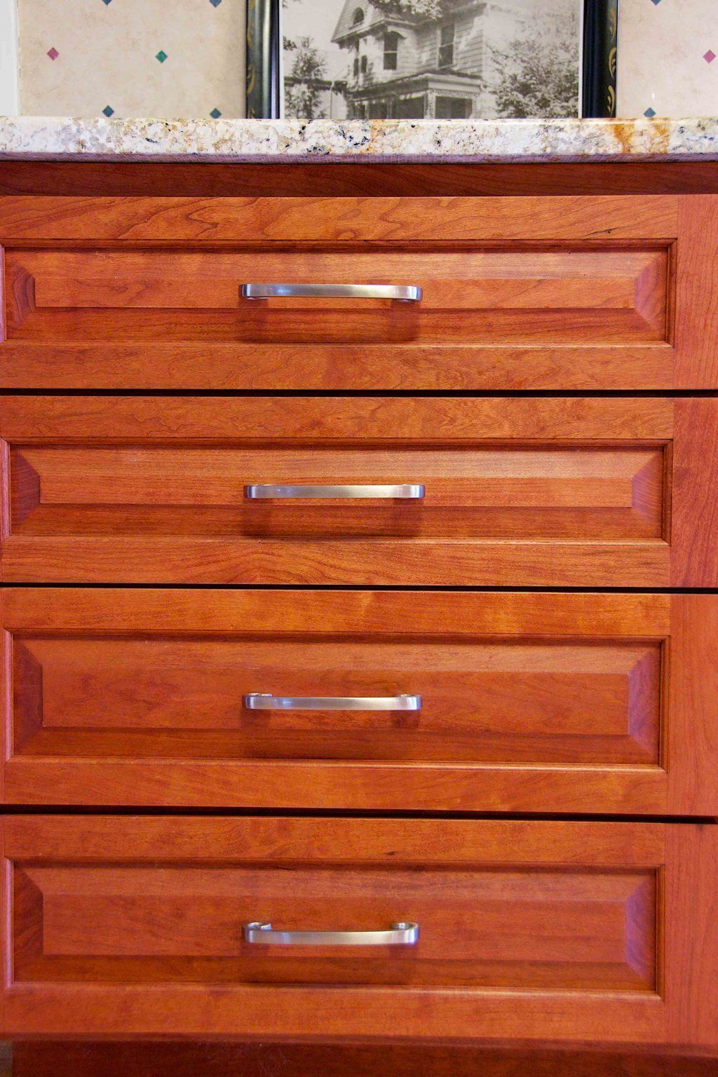 Front View of Wooden Frame Cabinet Drawers — Cleveland, OH — Trademark Carpentry Service