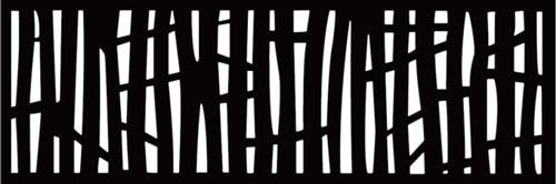 Un motif rayé noir et blanc qui ressemble à une clôture.