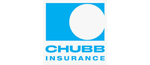 The chubb insurance logo is blue and white with a white circle in the middle.