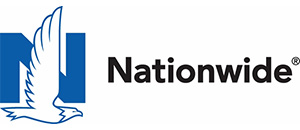 A blue and white logo for nationwide with an eagle on it.