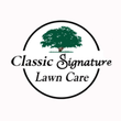 Logo of Classic Signature Lawn Care: A green tree inside a black circle, with text below.