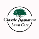 Logo of Classic Signature Lawn Care: A green tree inside a black circle, with text below.