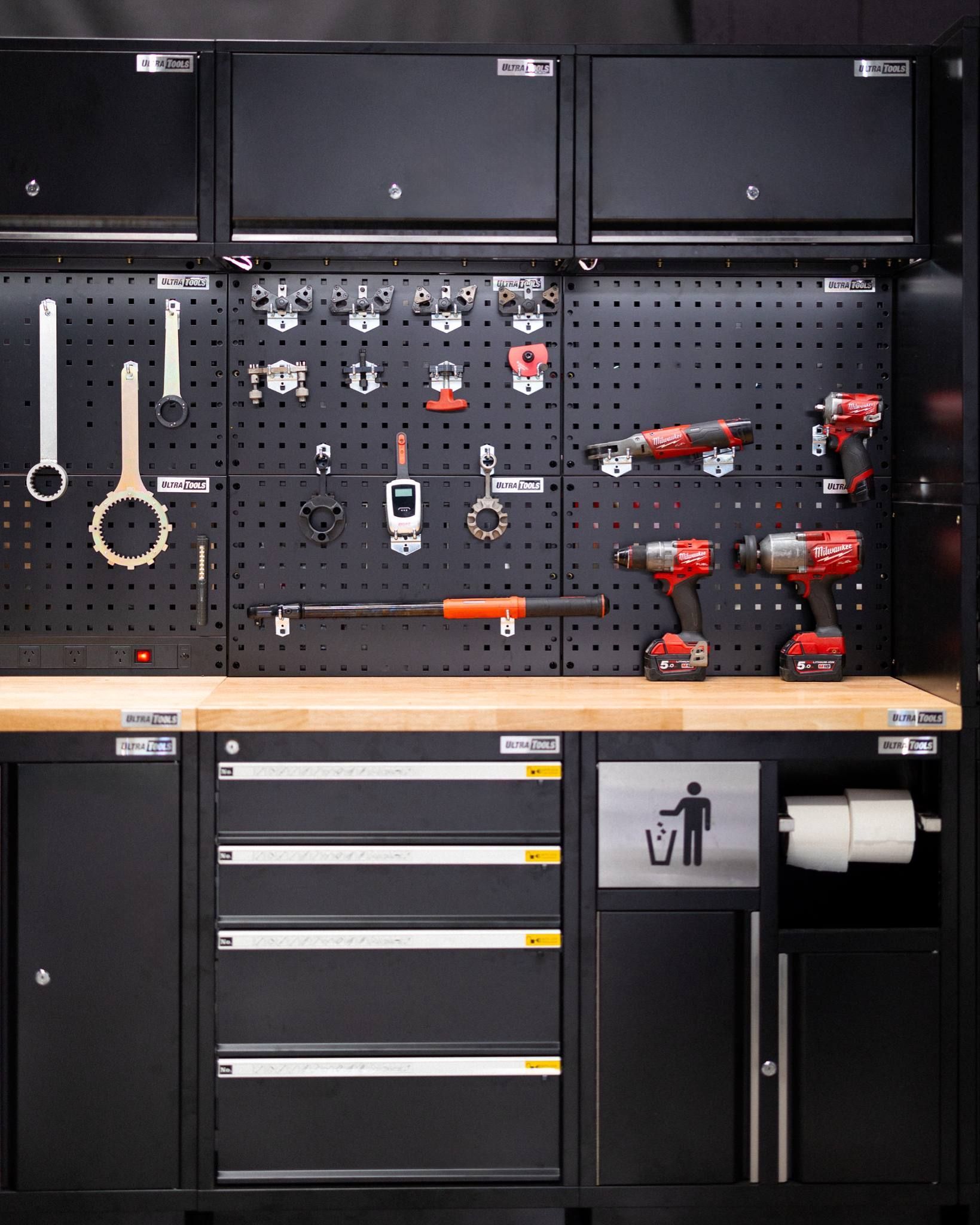The tools and workbench at the DUC LAB Workshop.