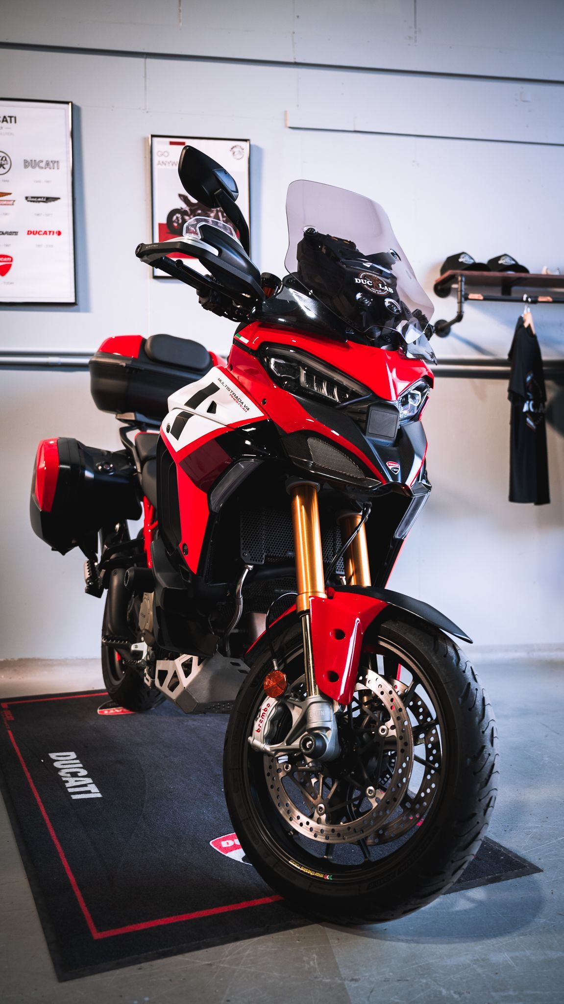 A Ducati Multistrada Polished and Clean after it's appointment at DUC LAB.