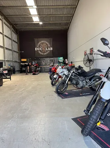 The DUC LAB workshop, photo taken from the doorway looking towards the workbenches.