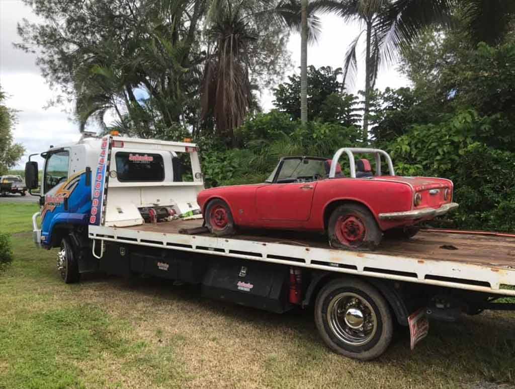 Old Car On A Truck —  24/7 Towing & Transport in Andergrove, QLD