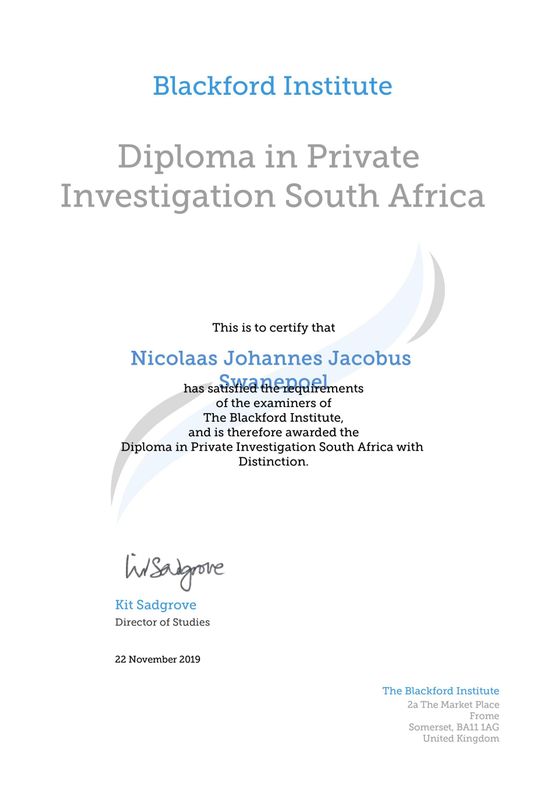 Diploma in Private Investigation South Africa