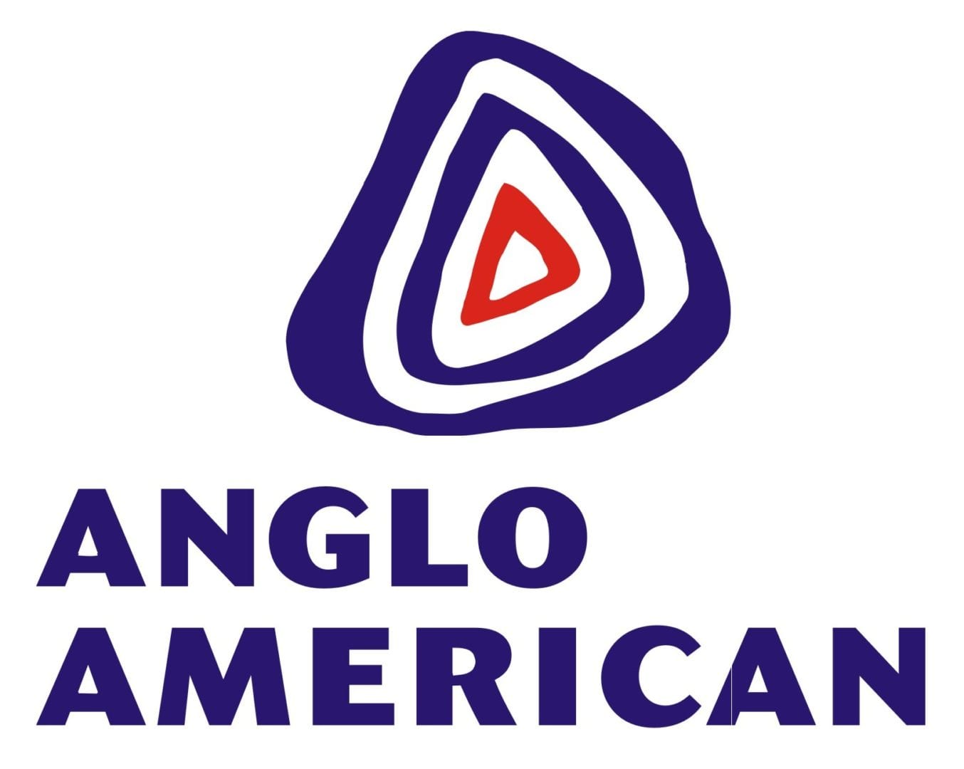 A blue and white logo for anglo american