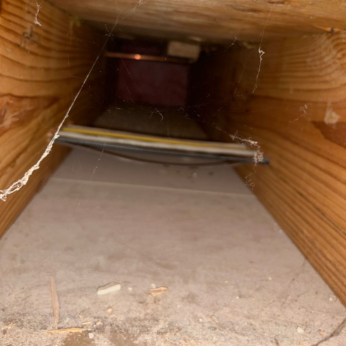dirty residential wood air duct