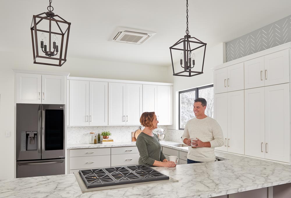 mini-split heating provides a comfortable atmosphere in your kitchen