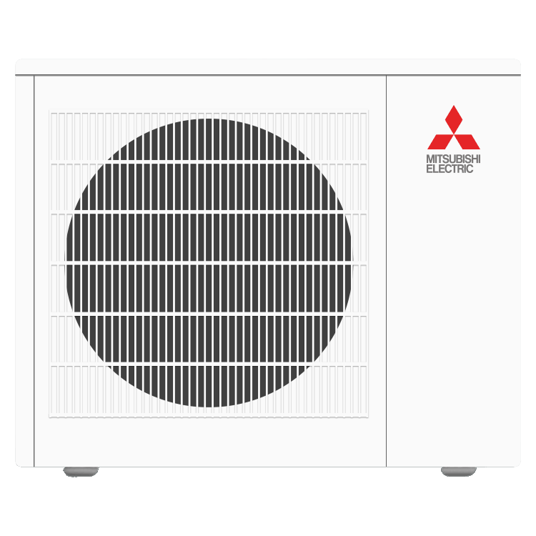 A mitsubishi electric air conditioner is shown on a white background.