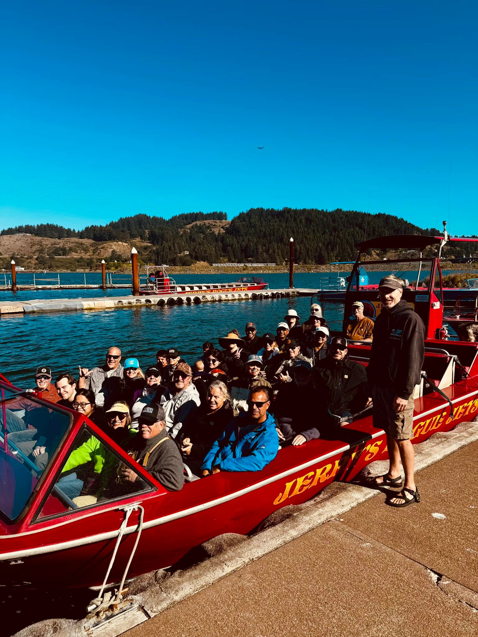 people on a jet boat