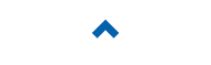 A blue arrow pointing up on a white background.