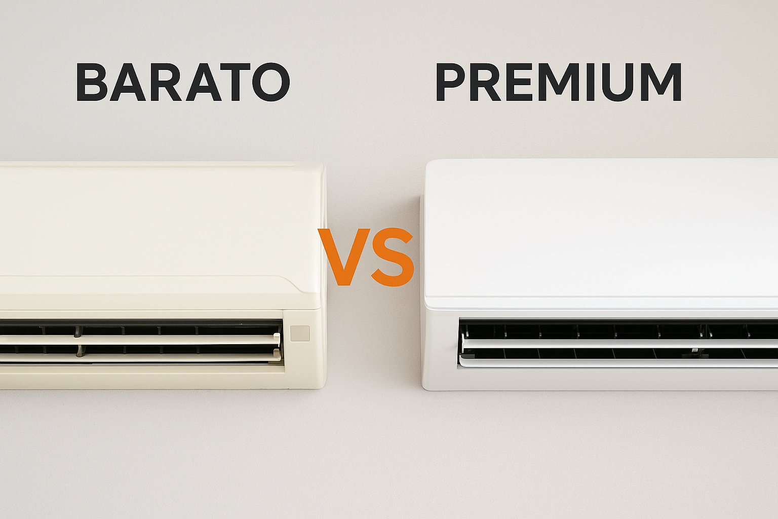 Comparación visual entre un equipo barato de baja calidad y uno premium