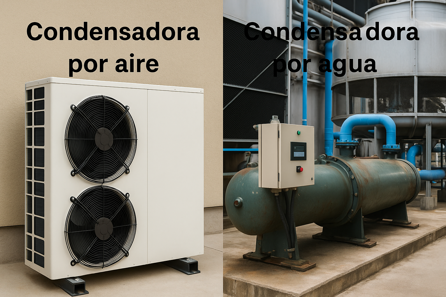 Condensadora enfriada por aire y por agua