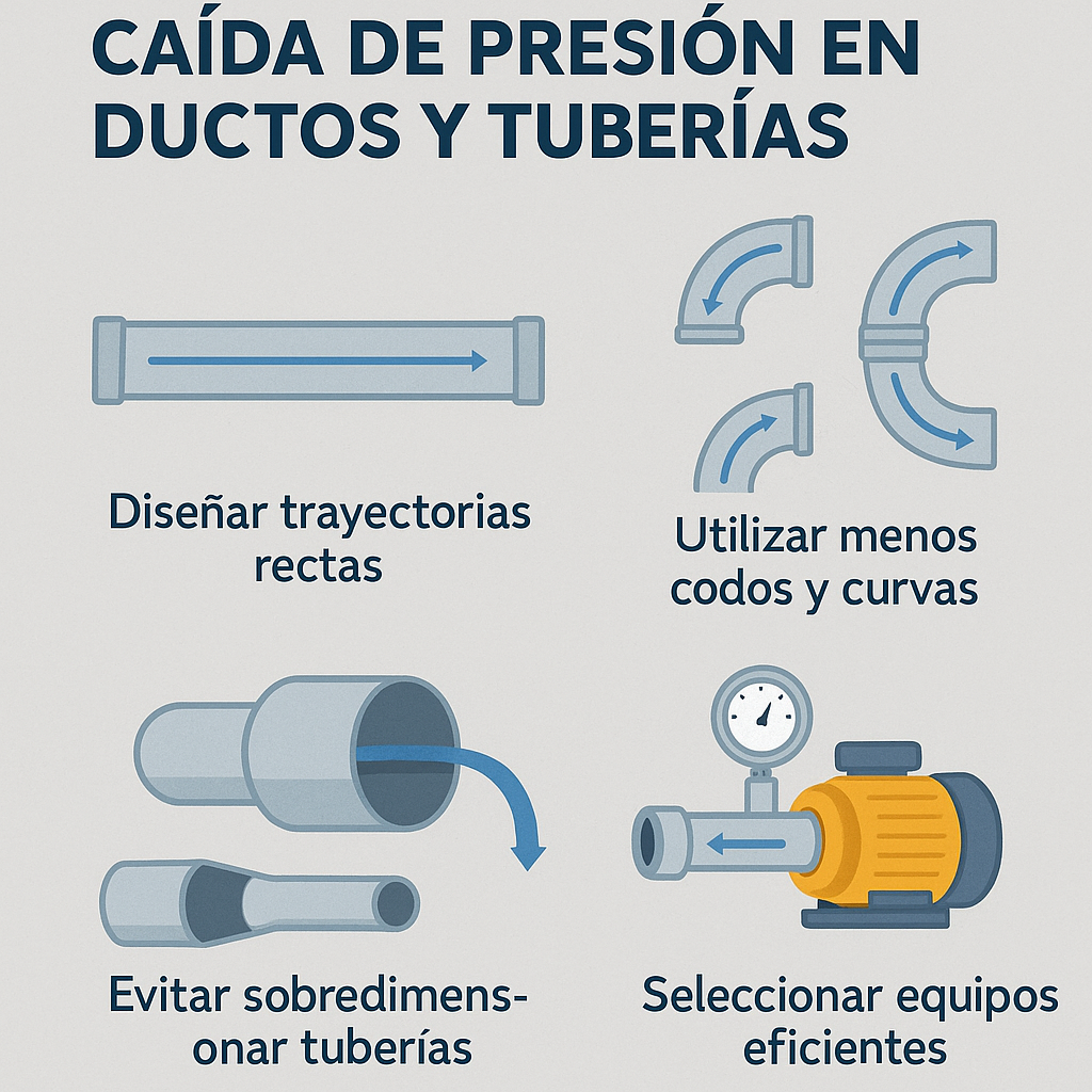 Comparación entre dos instalaciones: una con buena y otra con mala distribución de ductos.