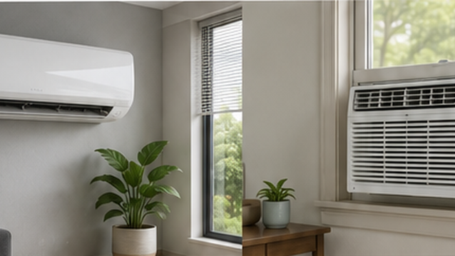 Comparación entre minisplit y aire de ventana en una habitación