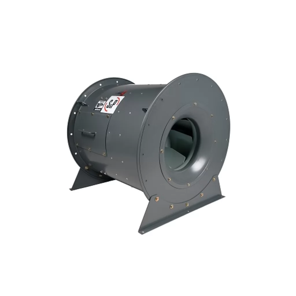 Un abanico gris con un agujero en el medio sobre un fondo blanco.