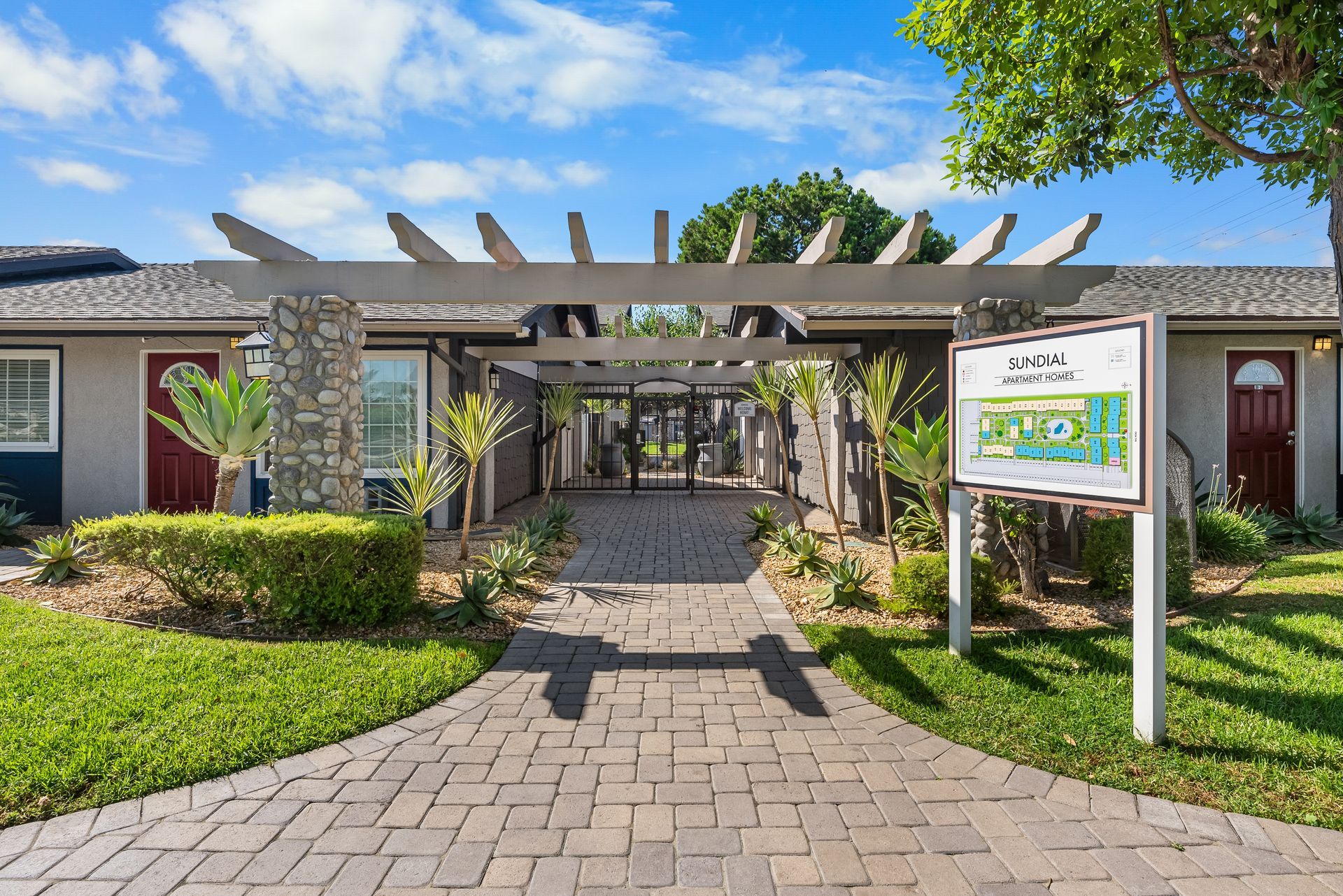 covered entrance to community