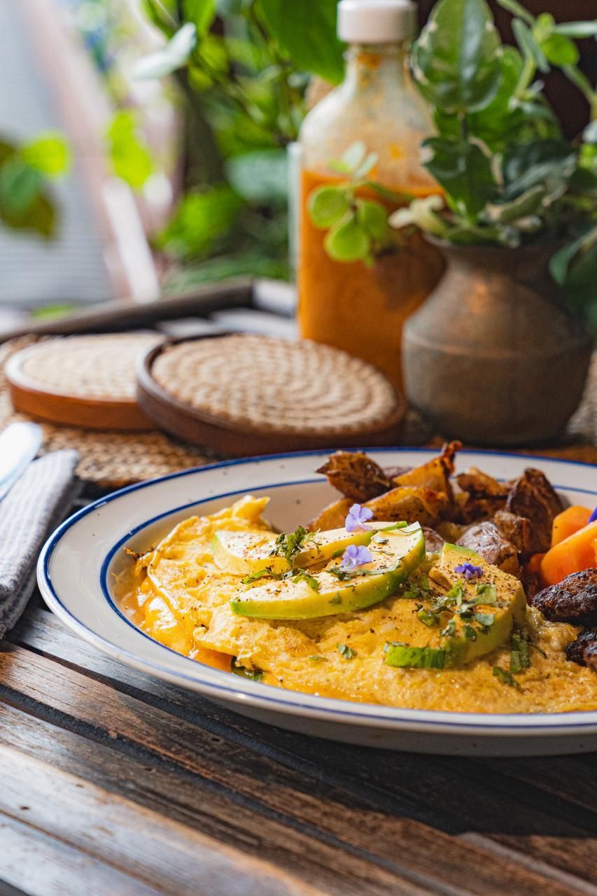 A close up of a plate of food on a table.