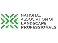 Logo of the National Association of Landscape Professionals, with green geometric icon and black text.