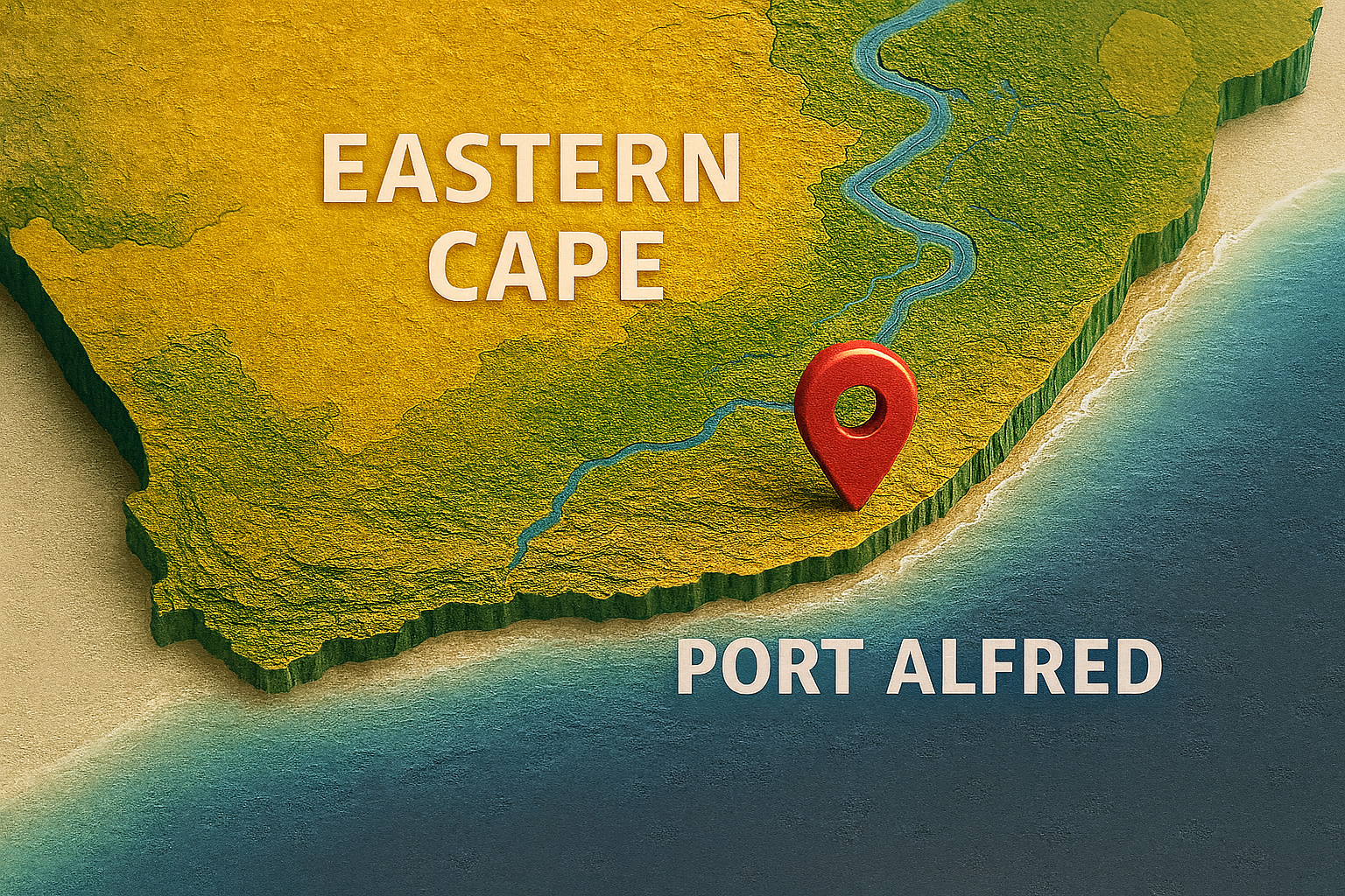 3D map focusing on South Africa