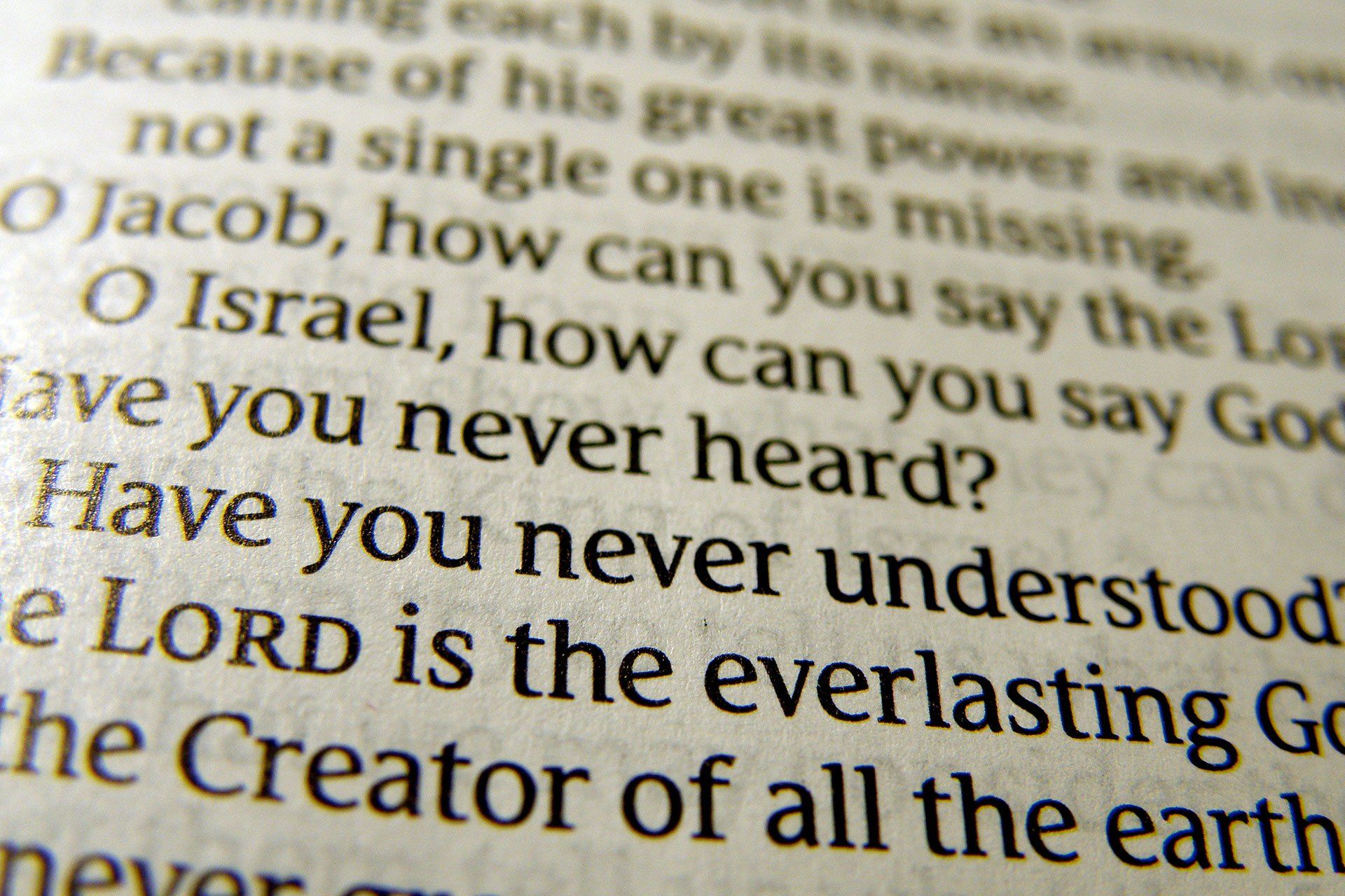 Detail of Lucerna Custom Bible Font