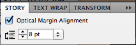 Optimal Adobe InDesign Optical margin alignment