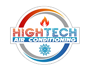 A logo for a company called high tech air conditioning.