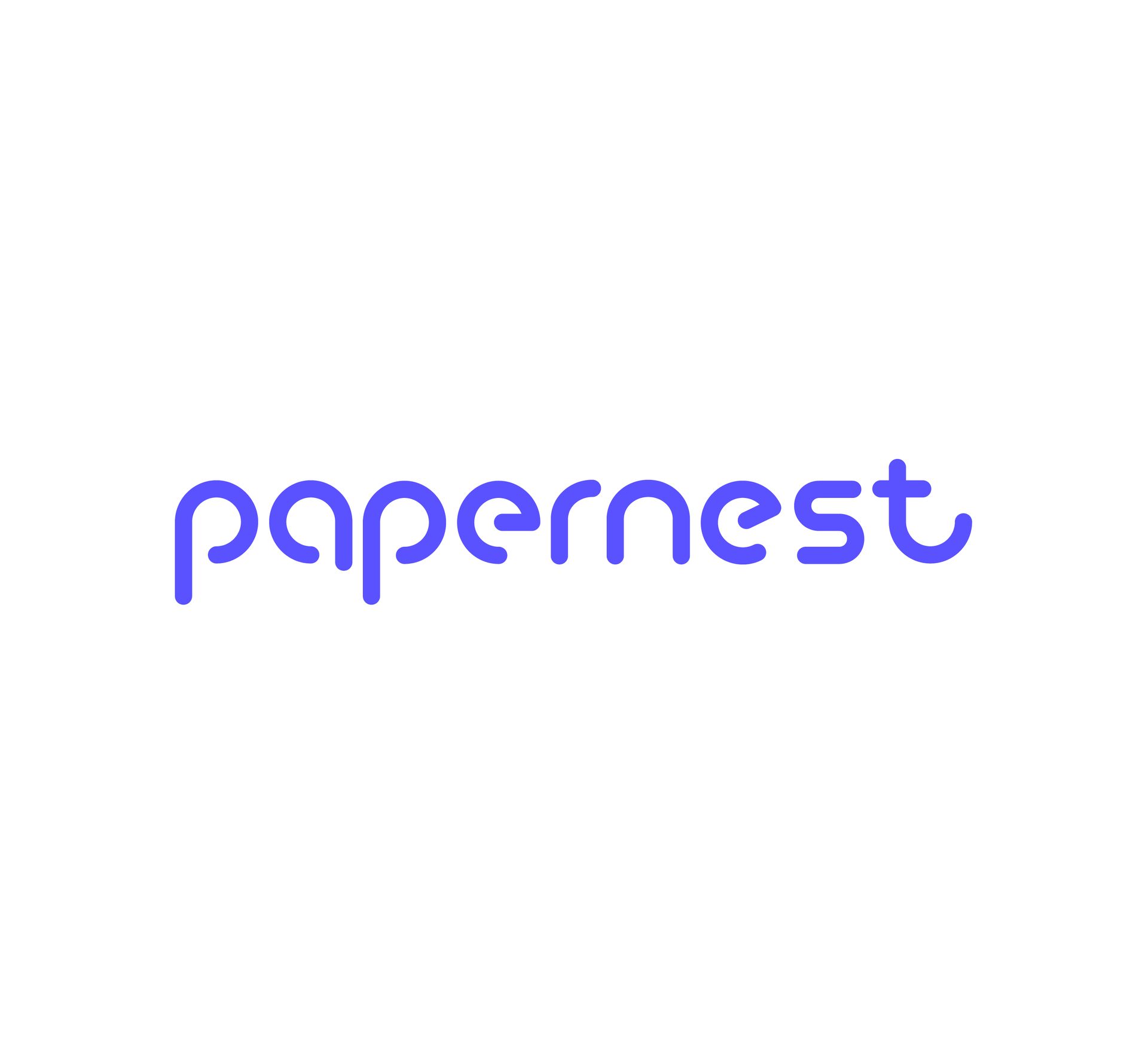 Logo Papernest en bleu, police sans empattement arrondie.