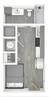 Studio, 1 Bath Floor Plan