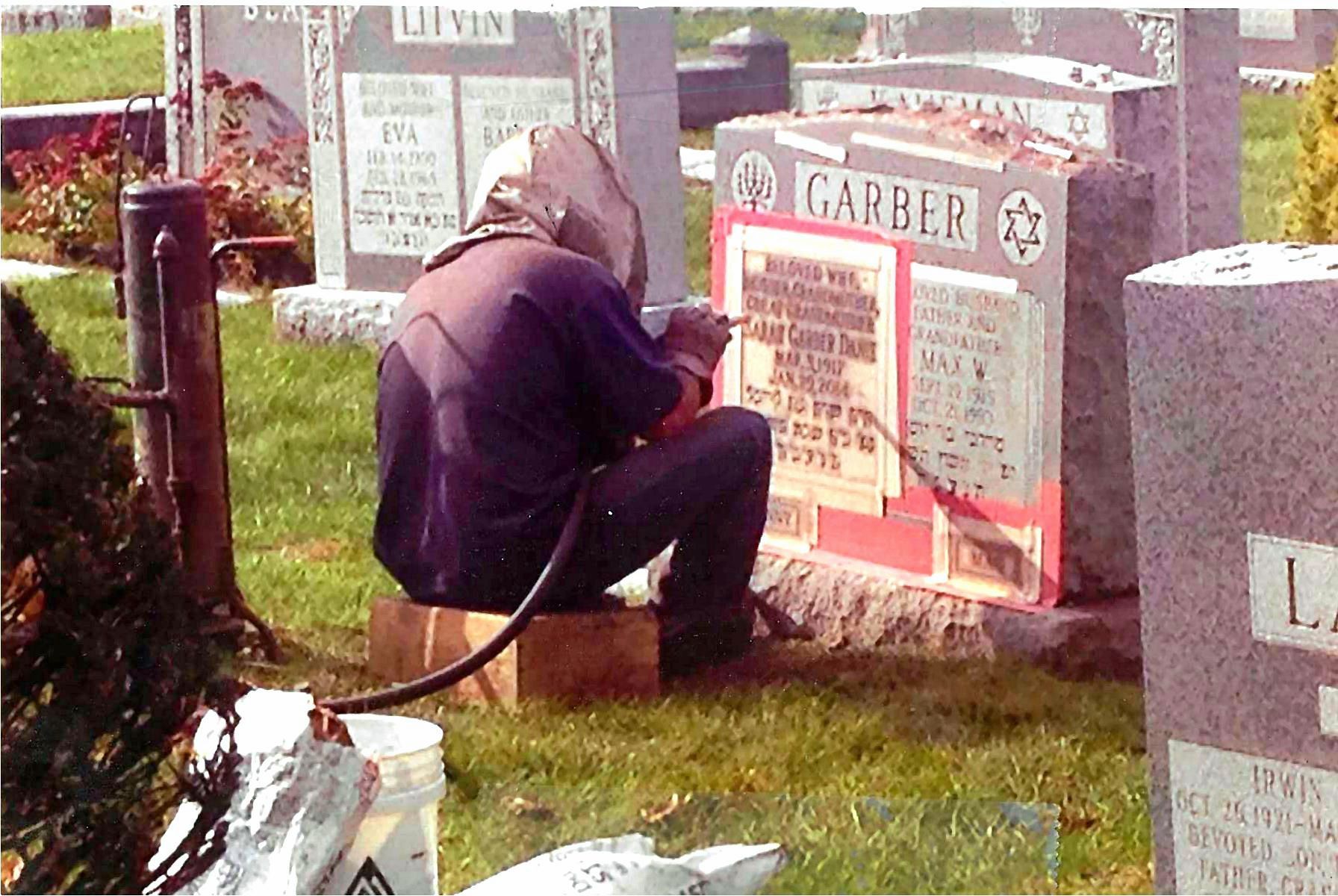 Headstone engraving detail